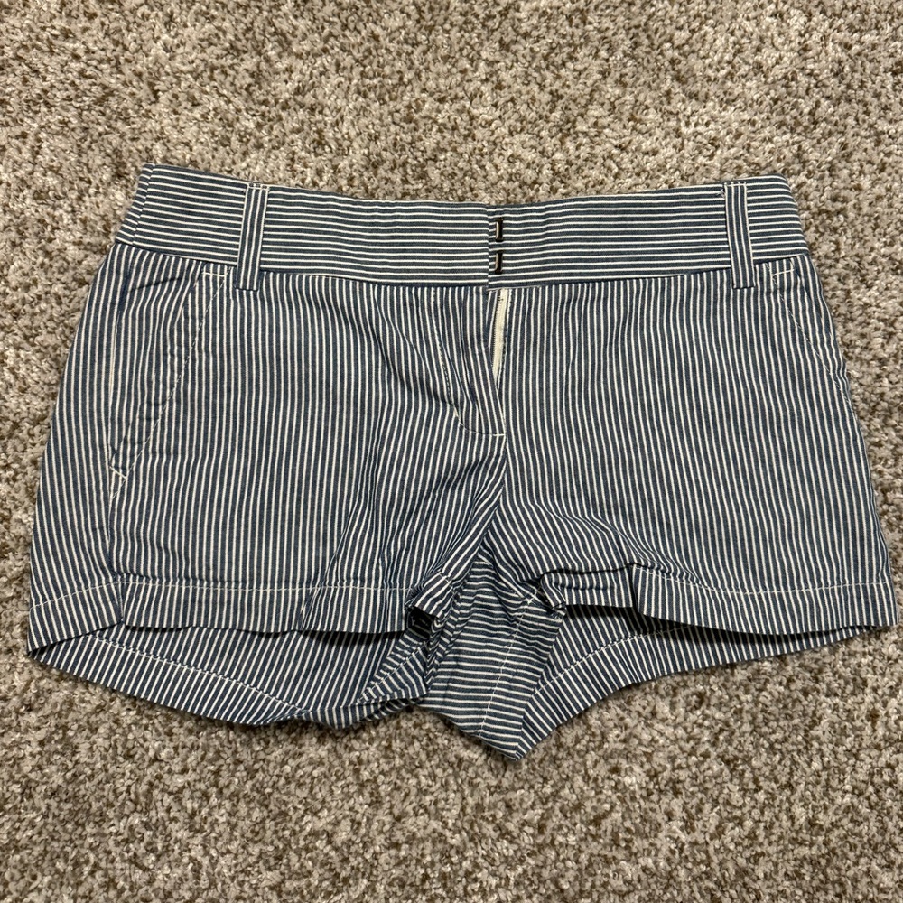 J crew factory pinstripe shorts, size 2